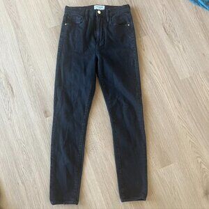 Frame Denim All High Rise Skinny Jeans Black Size 27